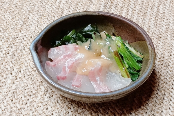 鯛の酢みそ和え　ゆず胡椒風味